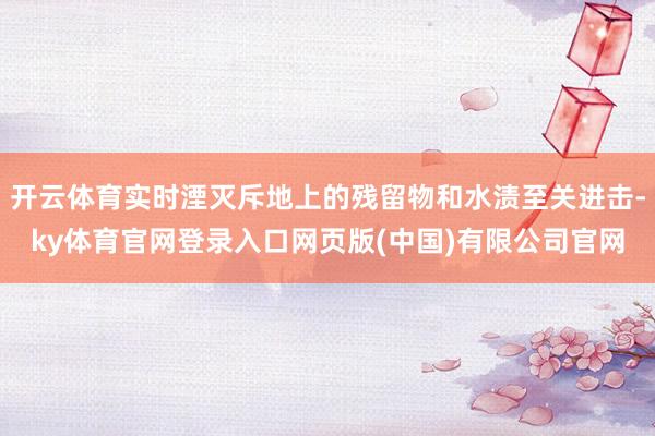 开云体育实时湮灭斥地上的残留物和水渍至关进击-ky体育官网登录入口网页版(中国)有限公司官网